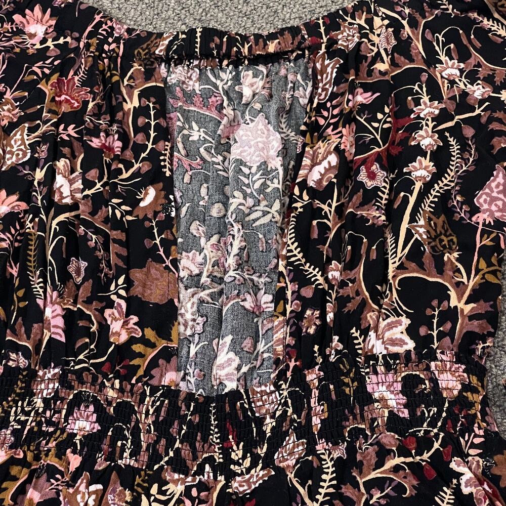 Free People Romper Jumpsuit Womens Medium M Floral Boho Paisley Hippie Y2K - Picture 5 of 8